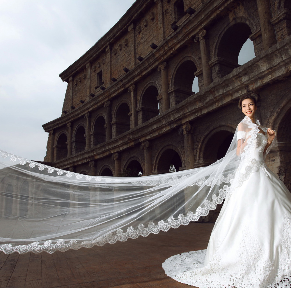 New-bridal-veil-Korean-long-Wedding-vail-5x1-4-meters-lace-veil-Wedding-Accessories-wholesale